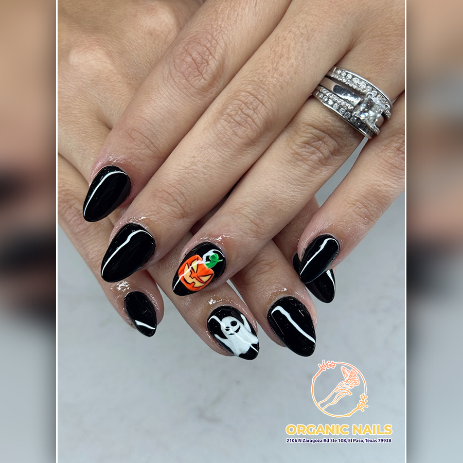 Halloween Nail Design by Organic Nails in El Paso, TX 79938