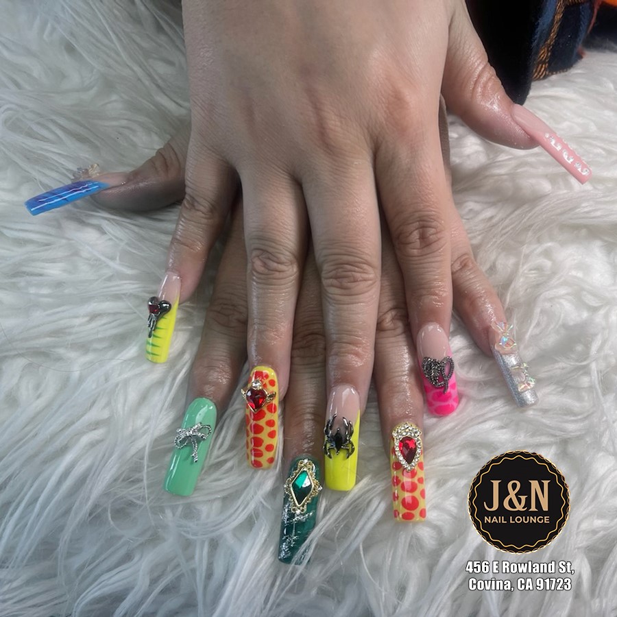 Birthday Nails with Neon Balloon Magic