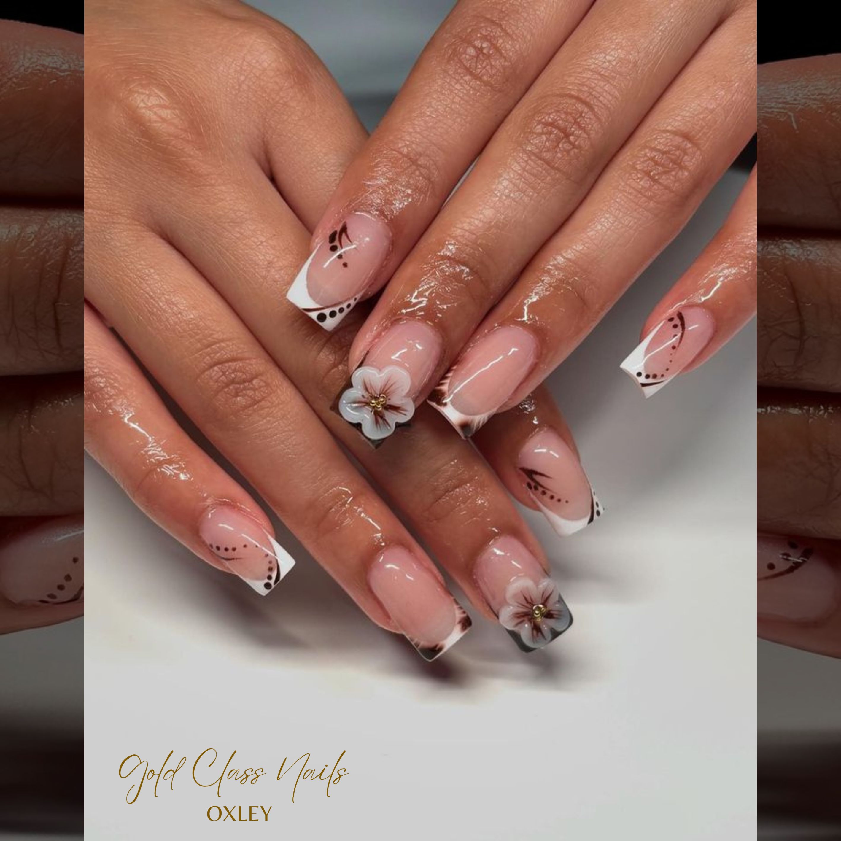 Gel X Nail design - Gold Class Nails Oxley QLD