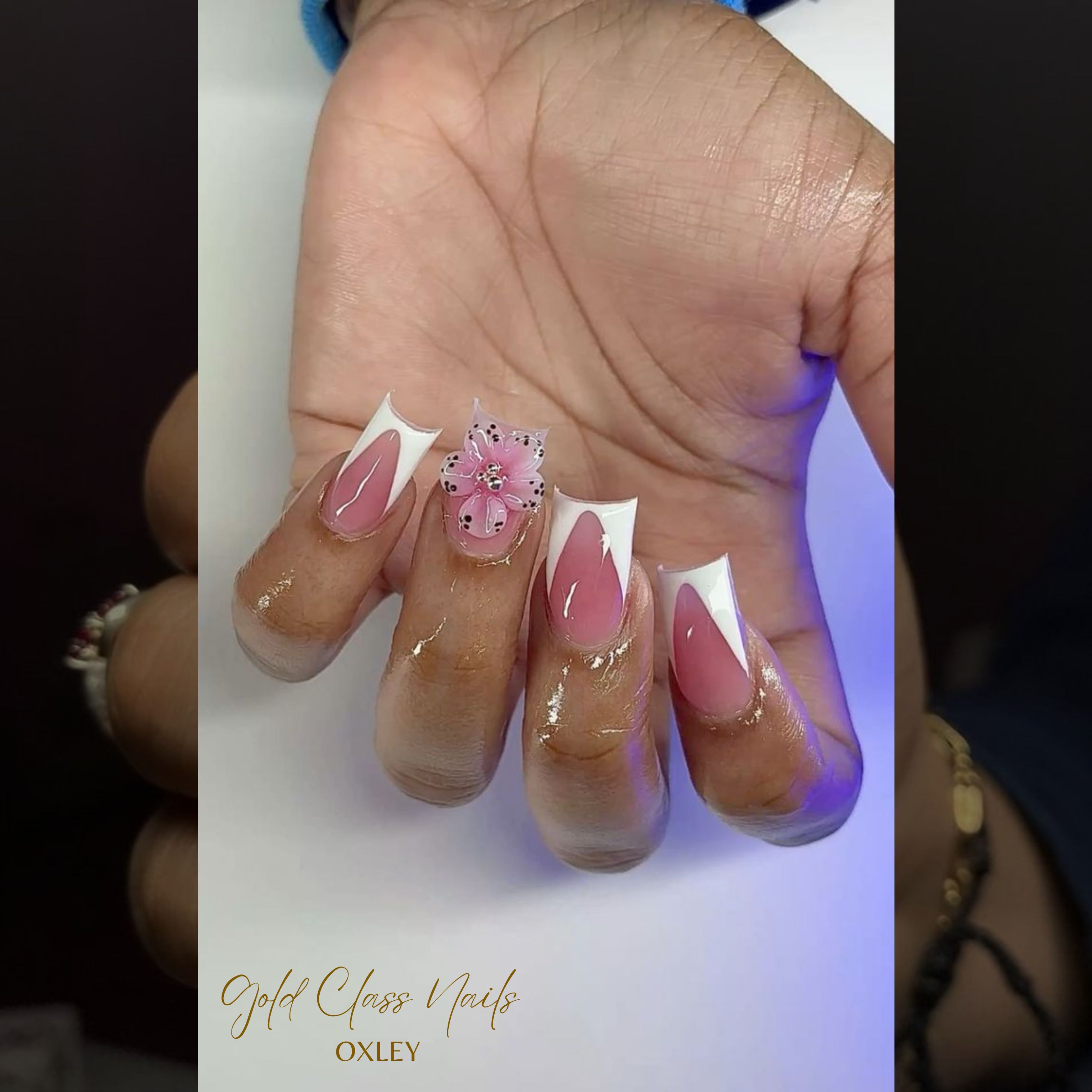 Gel X Nail design - Gold Class Nails Oxley QLD